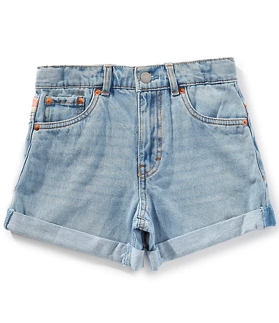 Levi's® Big Girls Mini Mom Embroidered Back Denim Shorts