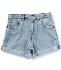 Levi's® Big Girls Mini Mom Embroidered Back Denim Shorts