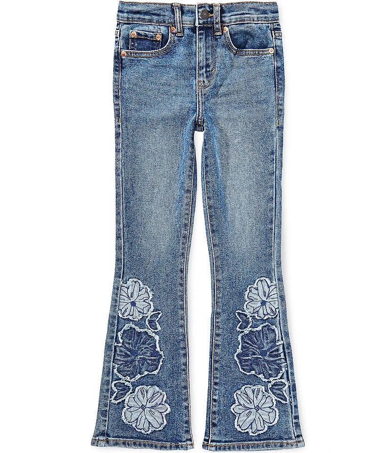 Levi's Big Girls 726 Flare Legs With Frayed Flowers Jeans