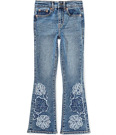 Levi's Big Girls 726 Flare Legs With Frayed Flowers Jeans