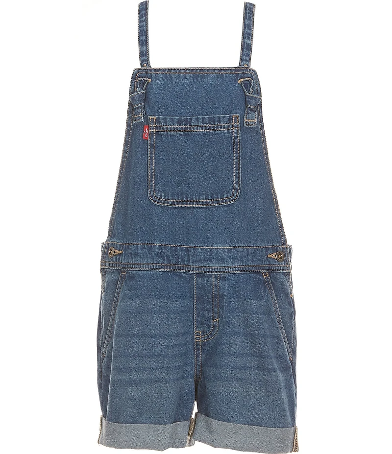 Levi's Big Girls Rolled Cuff Adjustable Straps Knotted Shortall