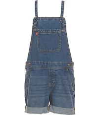 Levi's Big Girls Rolled Cuff Adjustable Straps Knotted Shortall