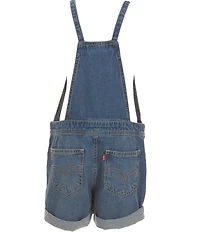 Levi's Big Girls Rolled Cuff Adjustable Straps Knotted Shortall