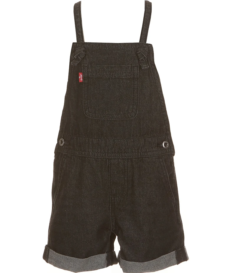 Levi's Big Girls Rolled Cuff Adjustable Straps Knotted Shortall