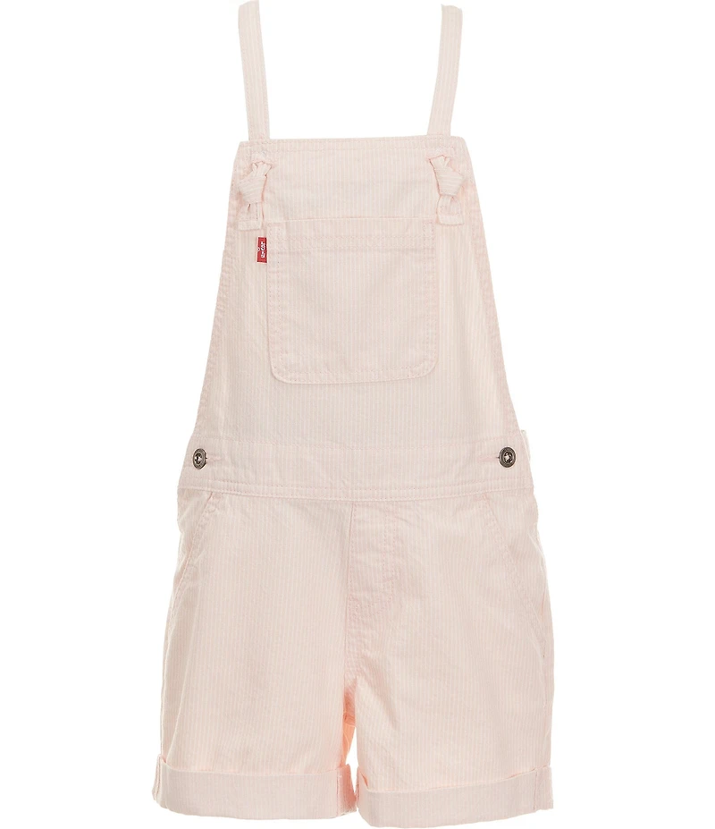 Levi's® Big Girls Striped Rolled Cuff Adjustable Straps Knotted Shortall