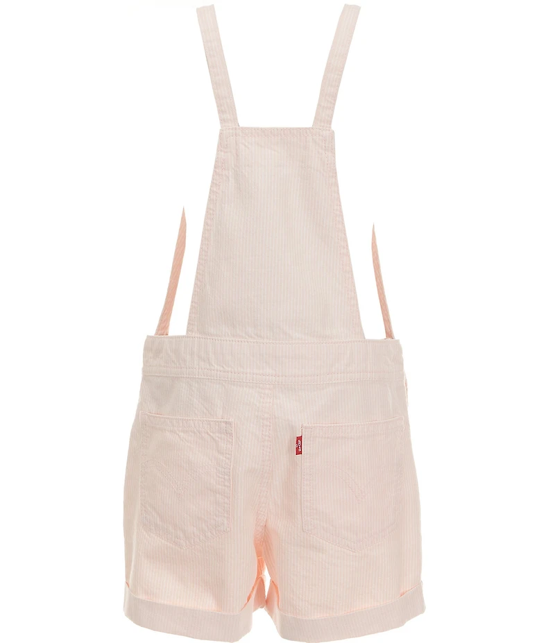 Levi's® Big Girls Striped Rolled Cuff Adjustable Straps Knotted Shortall