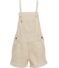 Levi's® Big Girls Striped Rolled Cuff Adjustable Straps Knotted Shortall