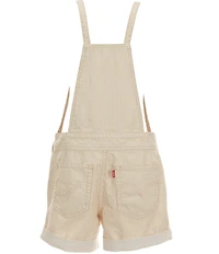 Levi's® Big Girls Striped Rolled Cuff Adjustable Straps Knotted Shortall