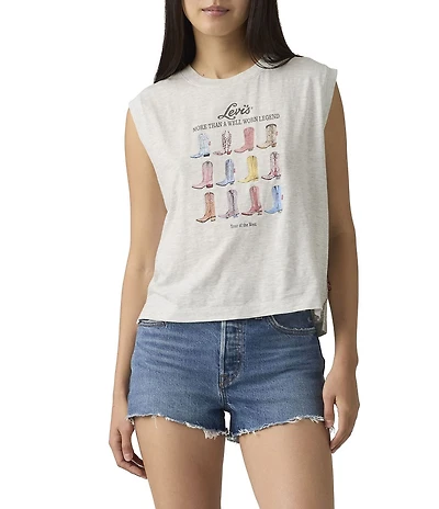 Levi's® Boots Graphic Sleeveless Boxy Tank Top
