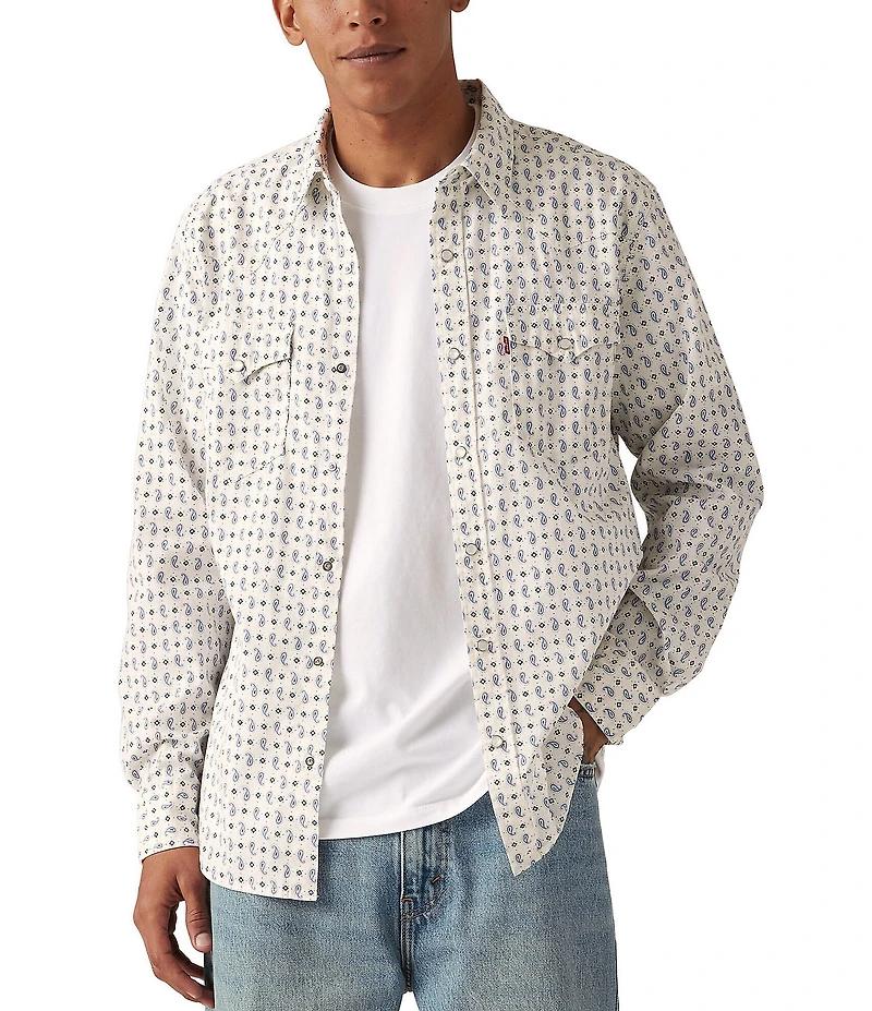 Levi's® Classic Standard Fit Long Sleeve Paisley/Geometric Printed Western Shirt