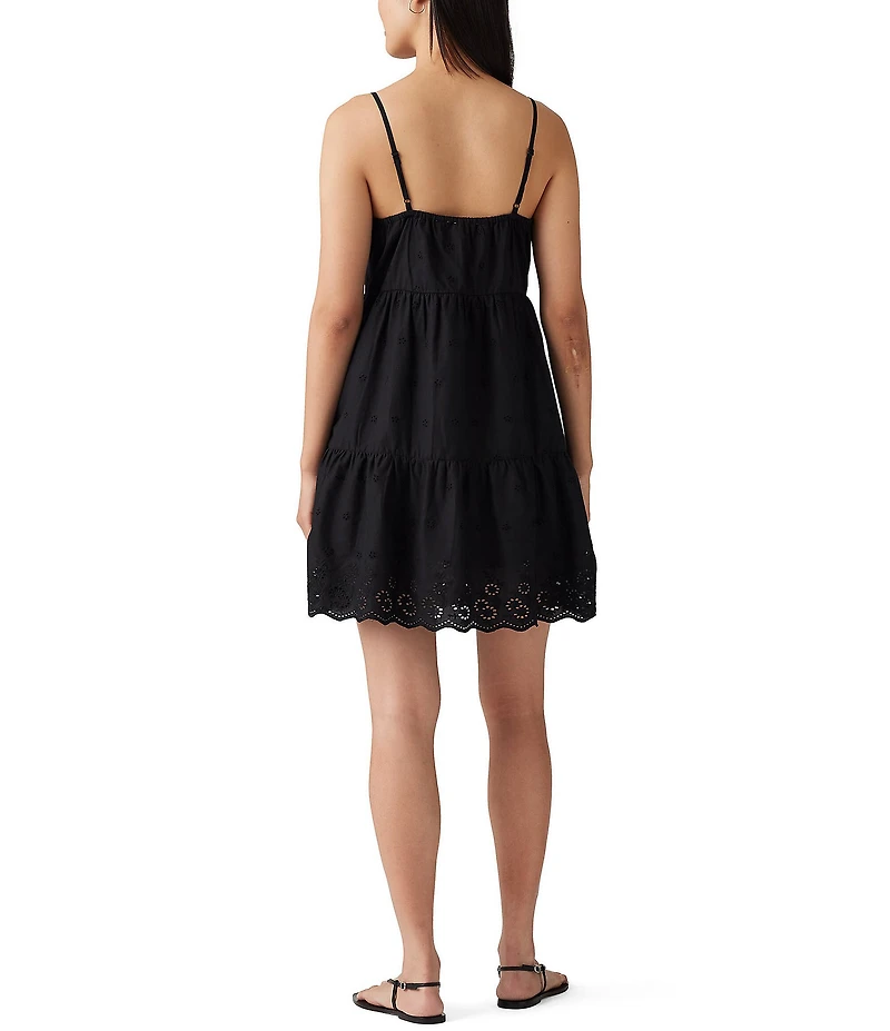 Levi's® Cora Sleeveless Eyelet Embroidered Scalloped-Hem Mini Dress
