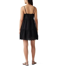 Levi's® Cora Sleeveless Eyelet Embroidered Scalloped-Hem Mini Dress