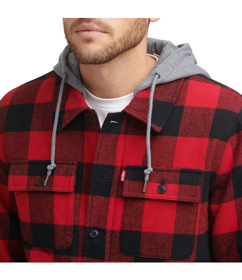 Levi's® Sherpa Lined Classic Flannel Plaid Shirt Jacket