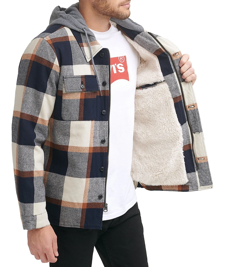 Levi's® Sherpa Lined Multi Plaid Shirt Jacket