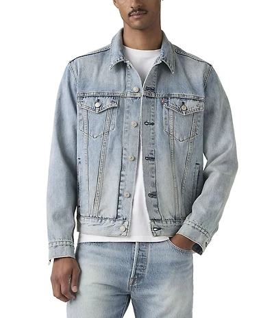 Levi's® Flap Pocket Long Sleeve Denim Trucker Jacket