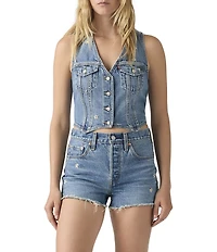 Levi's® Floral Embroidered Racer Denim Vest