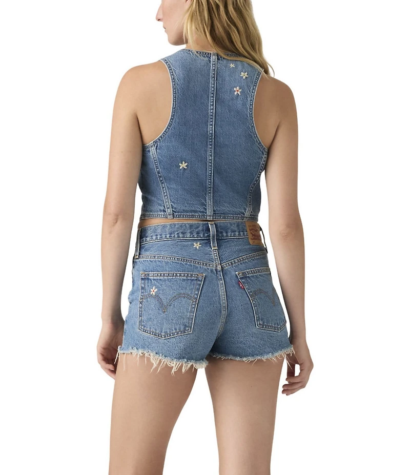 Levi's® Floral Embroidered Racer Denim Vest