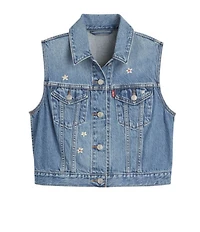 Levi's® Floral Embroidered Racer Denim Vest