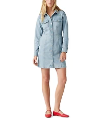 Levi's® Flynn Long Sleeve Denim Western Dress