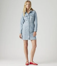 Levi's® Flynn Long Sleeve Denim Western Dress
