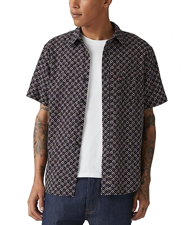 Levi's® Geometric-Printed Short Sleeve Linen-Blend Shirt