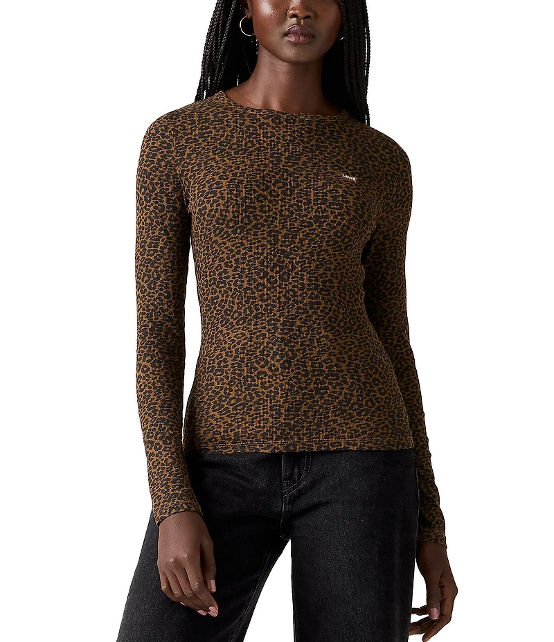 Levi's® Hayes Cheetah-Printed Long Sleeve T-Shirt