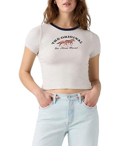 Levi's® Hayes Horse Short Sleeve Western Cropped T-Shirt