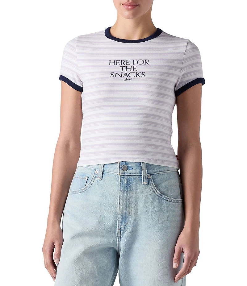 Levi's® Hayes Striped Short Sleeve Cropped T-Shirt