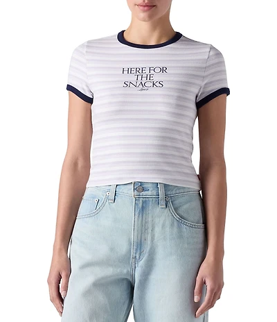Levi's® Hayes Striped Short Sleeve Cropped T-Shirt