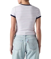 Levi's® Hayes Striped Short Sleeve Cropped T-Shirt