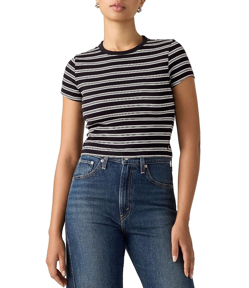 Levi's® Hayes Striped Short Sleeve Cropped T-Shirt