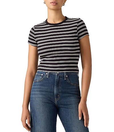 Levi's® Hayes Striped Short Sleeve Cropped T-Shirt