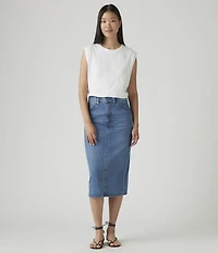 Levi's® High-Rise Back-Slit Denim Midi Skirt