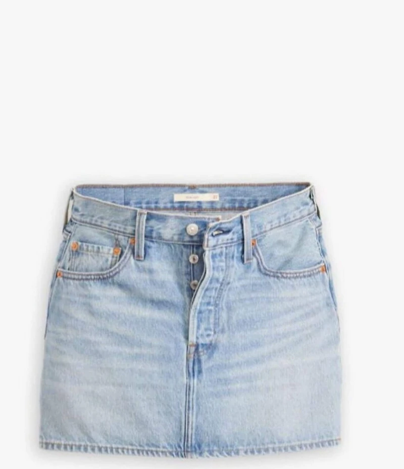 Levi's® Icon Mid Rise Raw Hem Denim Micro Mini Skirt