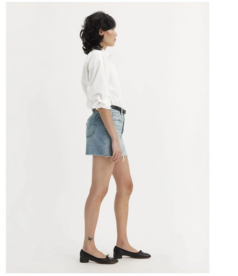 Levi's® Icon Mid Rise Raw Hem Denim Micro Mini Skirt