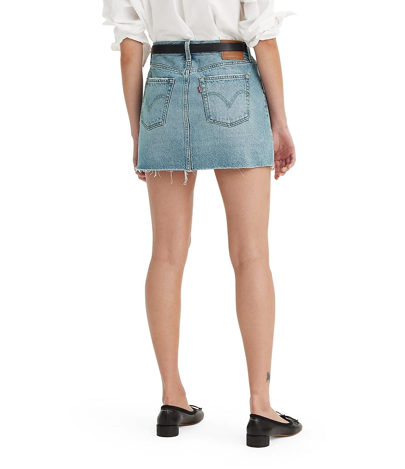 Levi's® Icon Mid Rise Raw Hem Denim Micro Mini Skirt