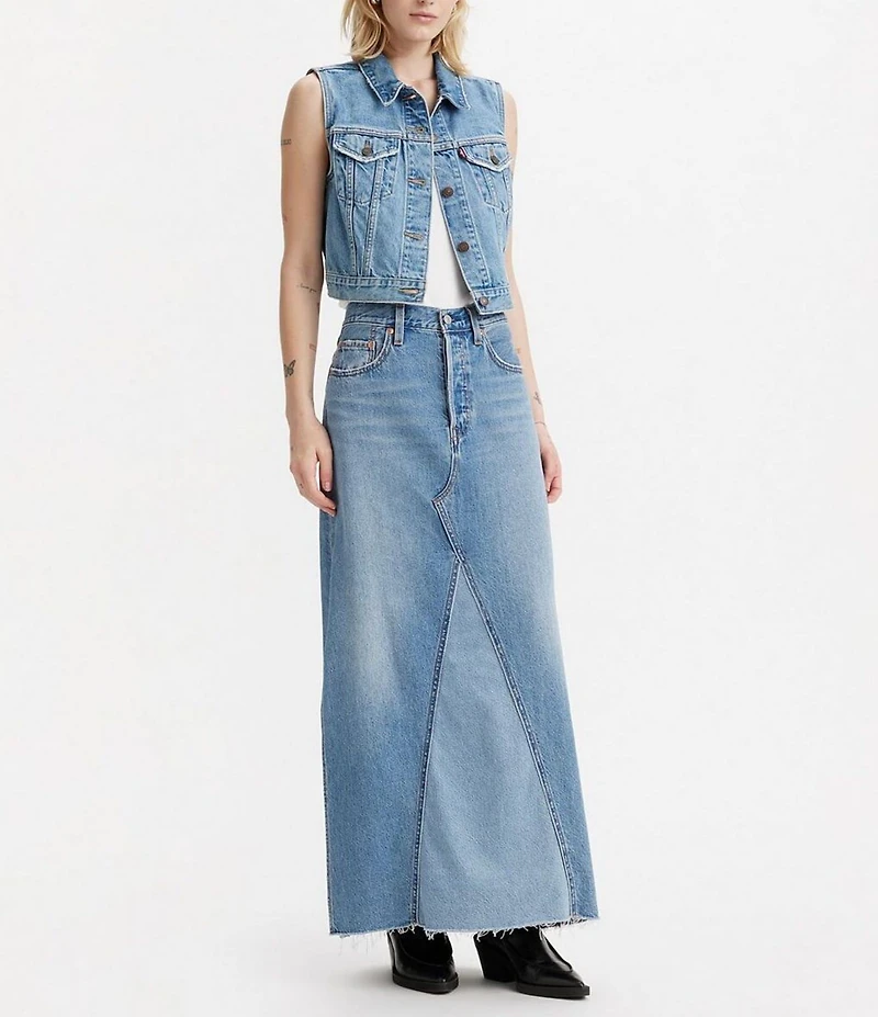 Levi's® Iconic Mid Rise Slide Slit Maxi Denim Skirt