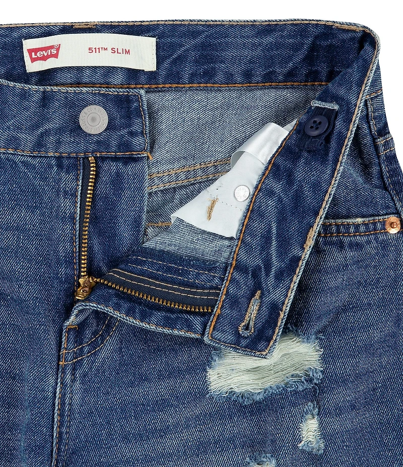 Levi's® Little Boys 511™ Slim Fit Distressed Raw Hem Denim Shorts
