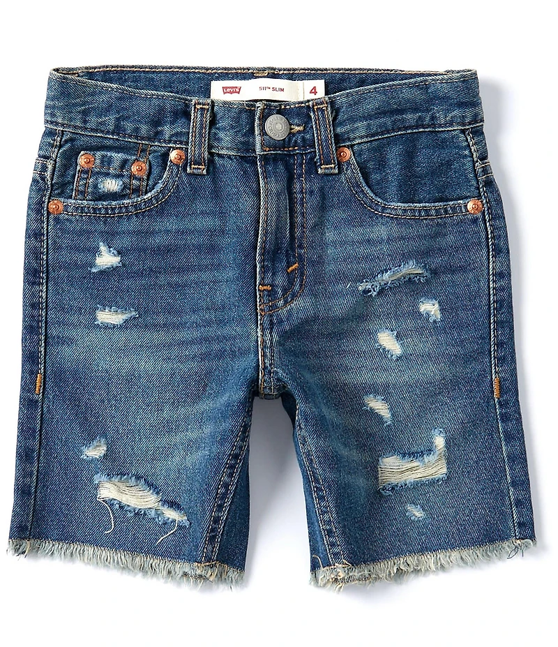Levi's® Little Boys 511™ Slim Fit Distressed Raw Hem Denim Shorts