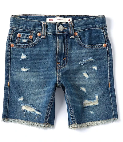 Levi's® Little Boys 511™ Slim Fit Distressed Raw Hem Denim Shorts