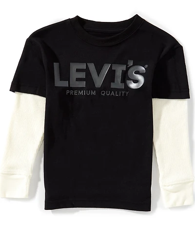Levi's® Little Boys Long Sleeve Logo 2Fer T-Shirt