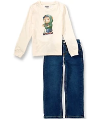 Levi's Little Boys Long Sleeve Scooter Tee & Denim Pants Set