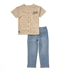 Levi's® Little Boys Short-Sleeve Baseball Shirt & Pull-On Jeans Set
