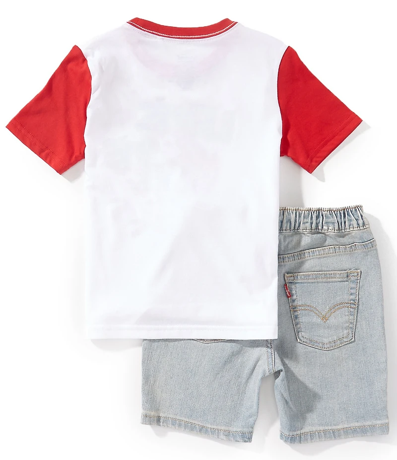 Levi's Little Boys Short Sleeve Skater Tee & Shorts 2-Piece Set