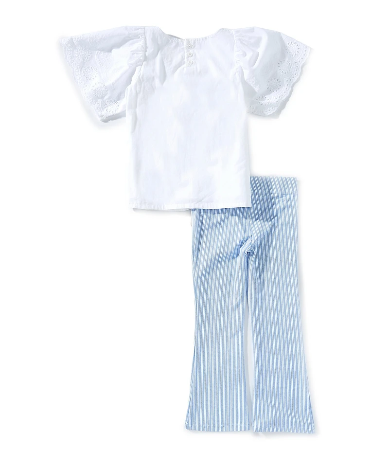 Levi's® Little Girls Flutter-Sleeve Logo Top & Flare-Leg Leggings Set