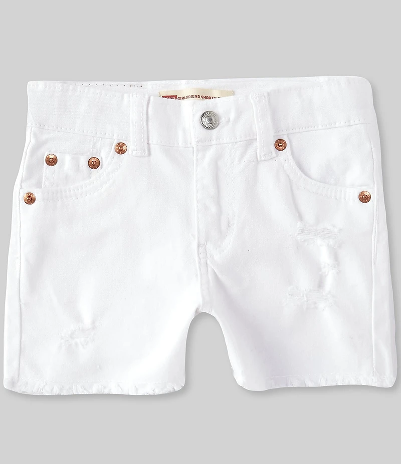Levi's® Little Girls Girlfriend Raw Hem Shorty Denim Shorts