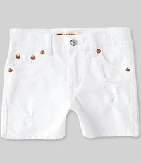 Levi's® Little Girls Girlfriend Raw Hem Shorty Denim Shorts