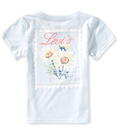 Levi's® Little Girls Floral Stamp Short Sleeve T-Shirt