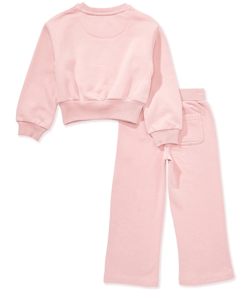 Levi's® Little Girls Long Sleeve Crewneck Bow & Wide Pants 2-Piece Set