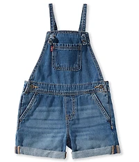 Levi's Little Girls Rolled Cuff Adjustable Straps Knotted Shortall